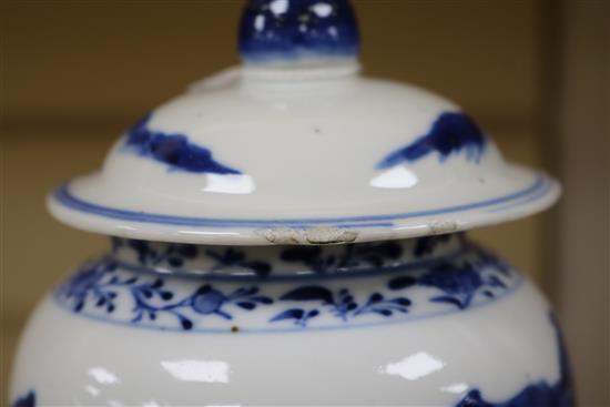 A Chinese blue and white gourd-shaped vase and cover, late 19th century, height 28cm